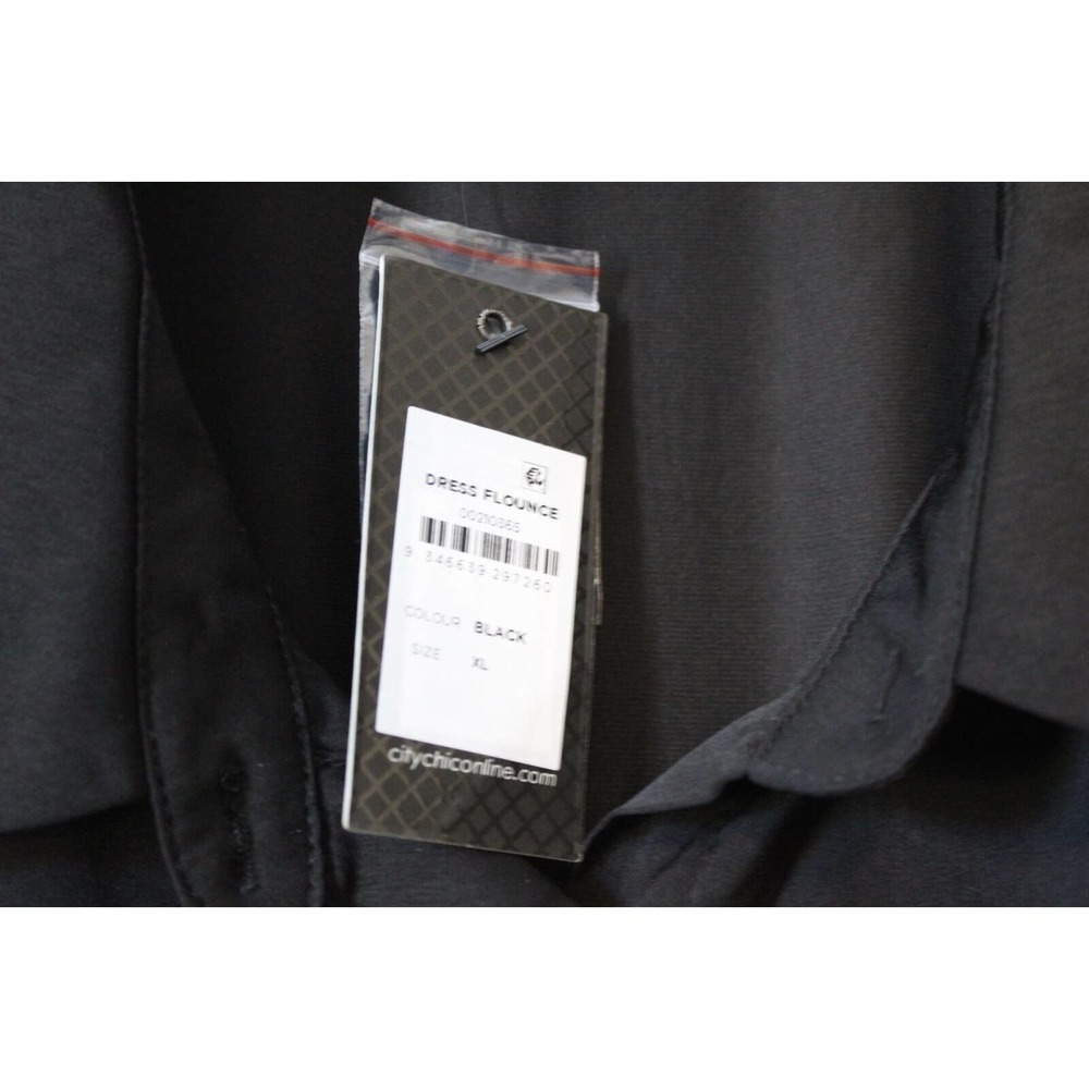 NWT *READ NOTE* City Chic Flounce Shirt Dress Black Plus Size 22 XL H14235 - Picture 5 of 12